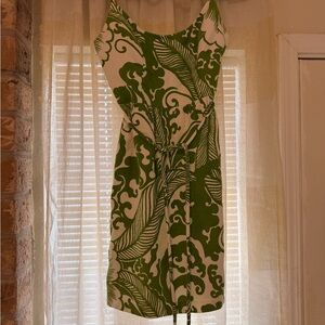 Milly Green and White Patterned Dress